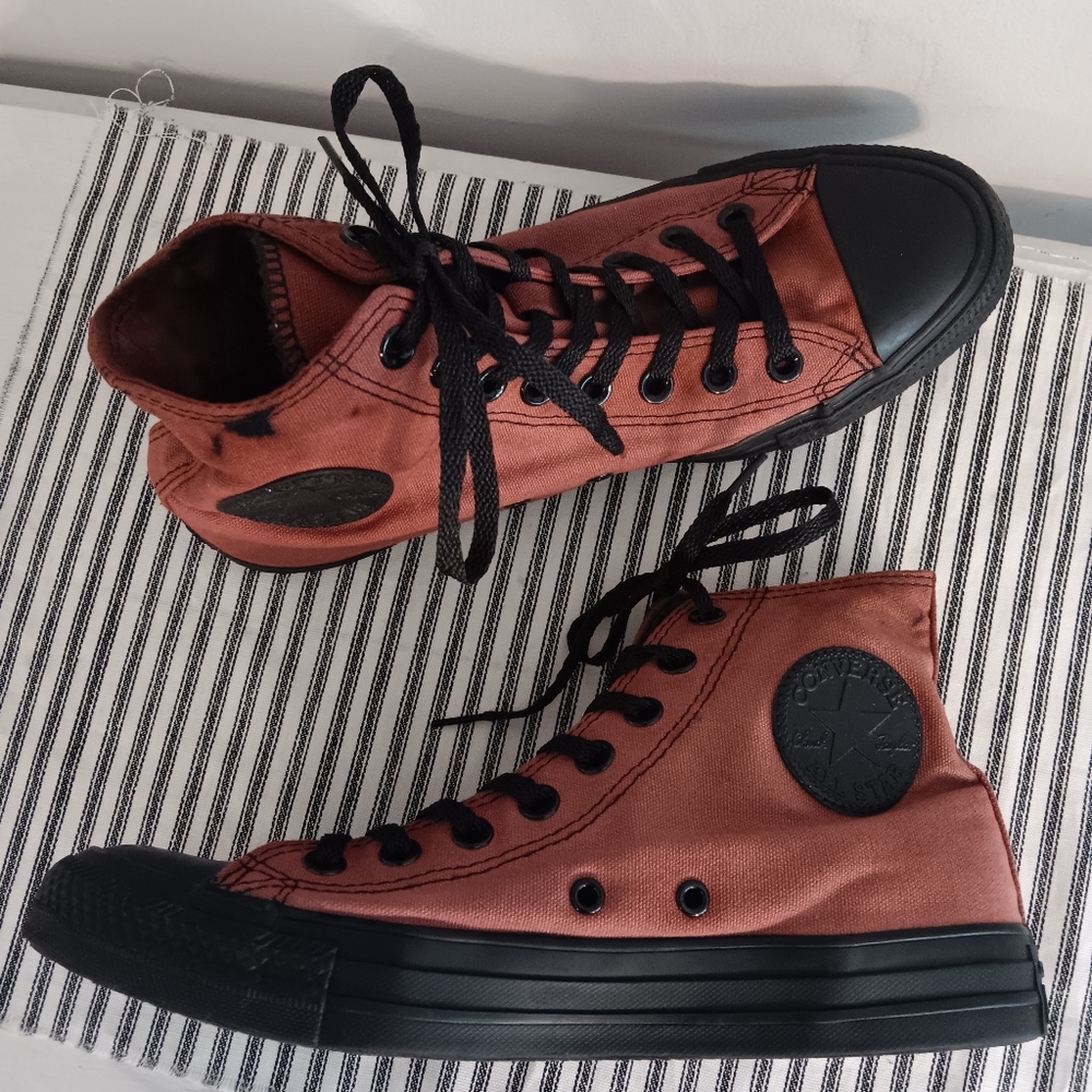 Custom‎ Bleach dyed Converse Chuck Taylor All Star Hi shoes